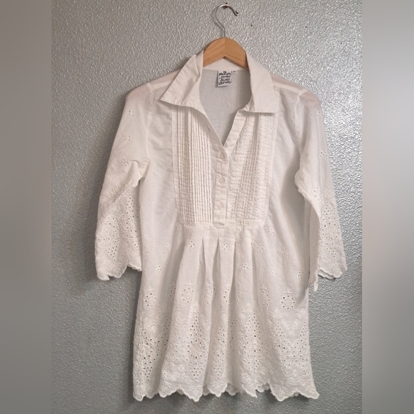 Parsley & Sage Eyelet Tunic With Scalloped Edges Size M - Picture 4 of 9